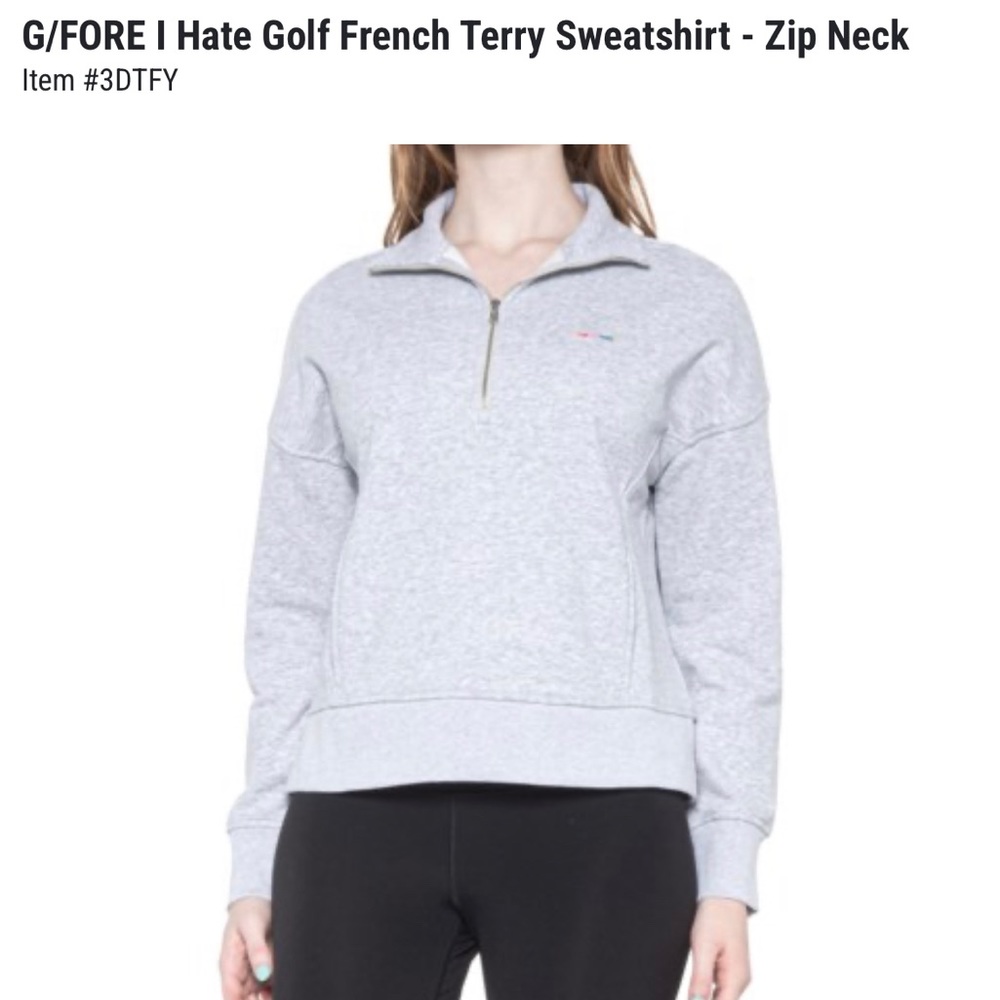 G/Fore Quarter Zip Sweatshirt. NWT. Golf sweater “I Hate Golf” embroidery